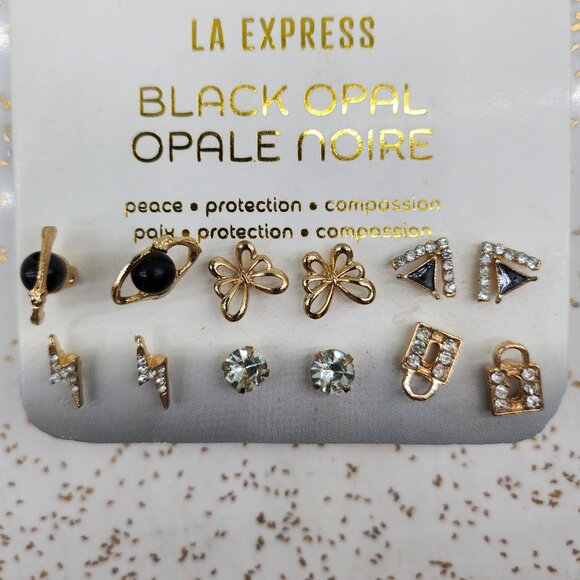 BFD - Rhinestone & Goldtone Stud Earrings 6 Pack - Picture 4 of 6